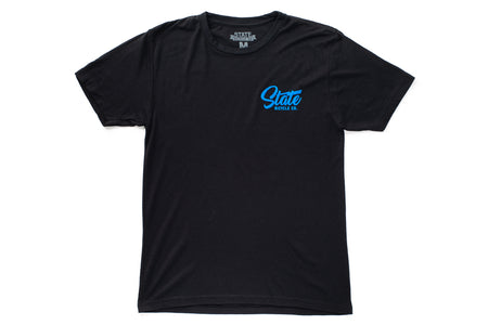 product State Bicycle Co. - "Manufacturing The Finest" - Premium T-Shirt (Black / Blue)